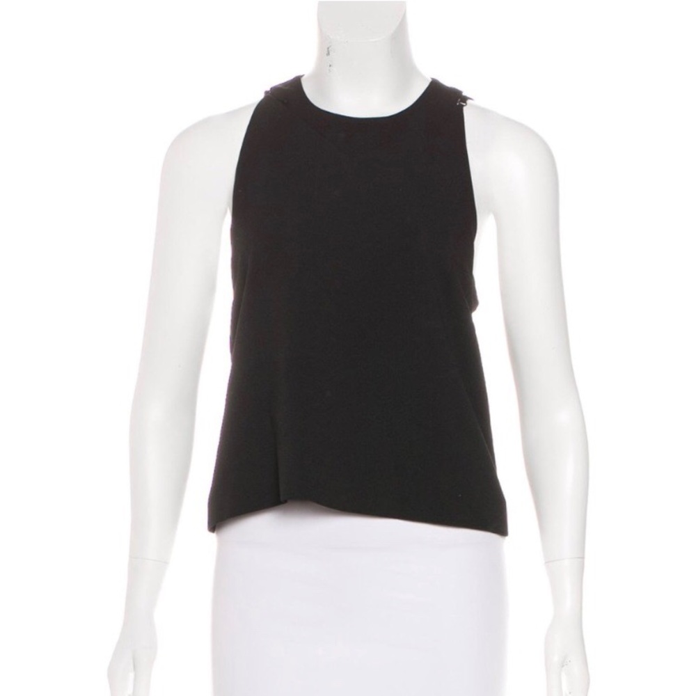Black T by Alexander Wang layered crepe top.